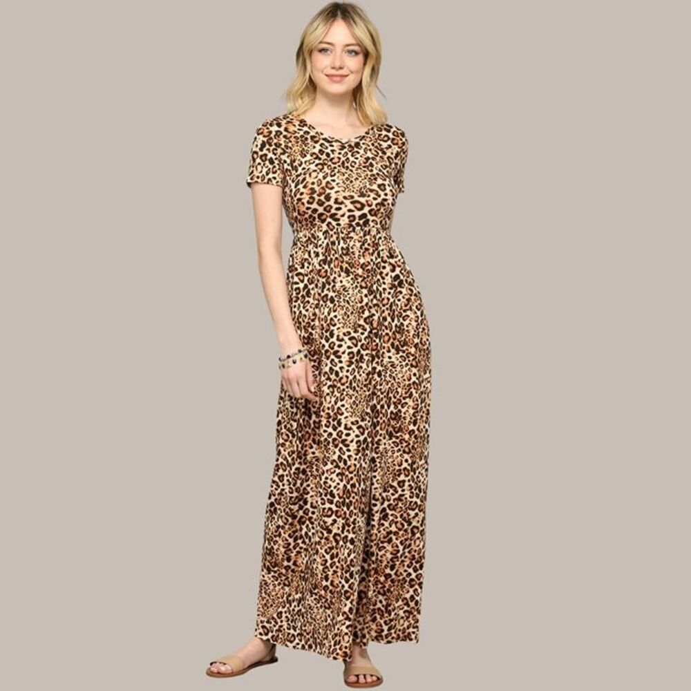 Small Leopard Print Maxi Dress